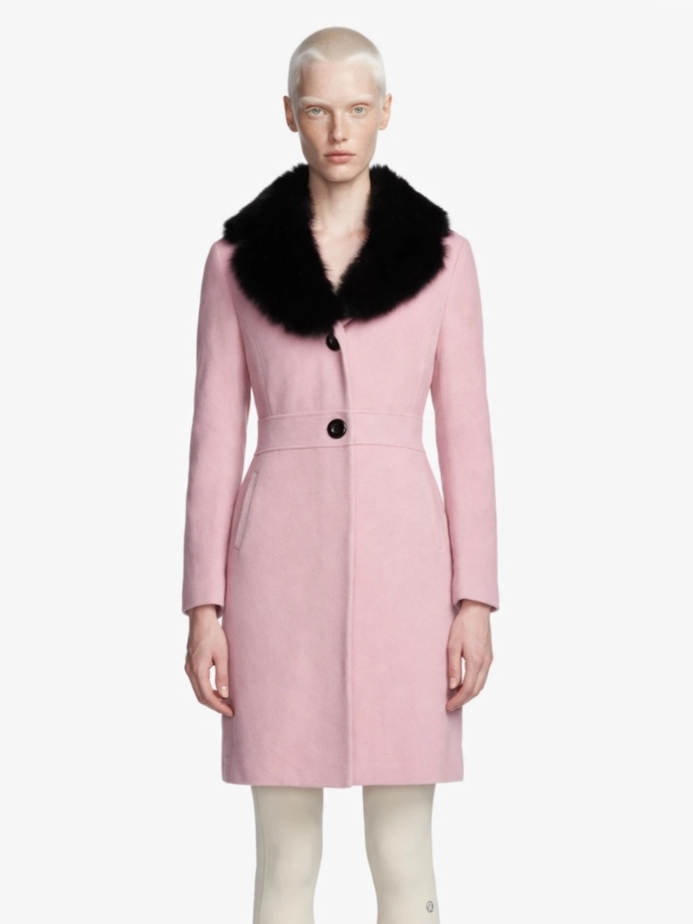 Rickis pink removable collared coat